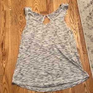 Gray and White Lululemon workout tank